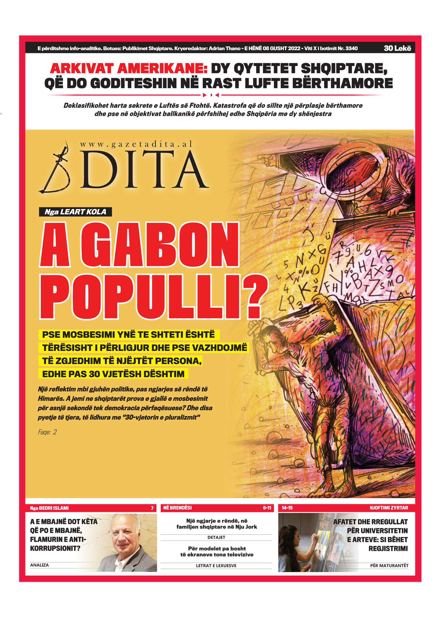 08 Gusht 2022 Gazeta Dita